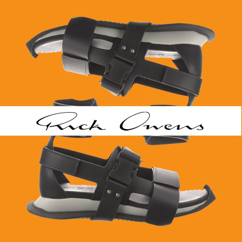 Rick Owens Leather Gladiator Sandals